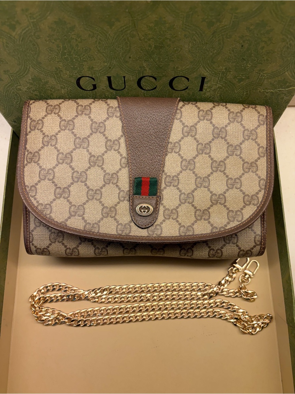 Gucci Beige GG Canvas Shoulder Bag - Picture 8 of 12